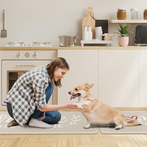 HappyTrends Kitchen Mat for Floor, 2PCS Anti-Fatigue Kitchen Rugs