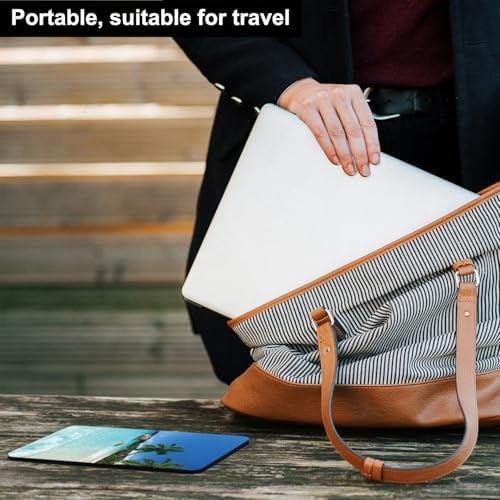 Small Mouse Pad 6 x 8 Inch, Audimi Mini Mouse Pad Thick for Laptop Wireless Mouse Home Office Travel, Portable & Washable (Beach)