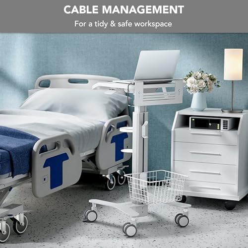 Mount-It! Height Adjustable Medical Laptop Cart, Rolling
