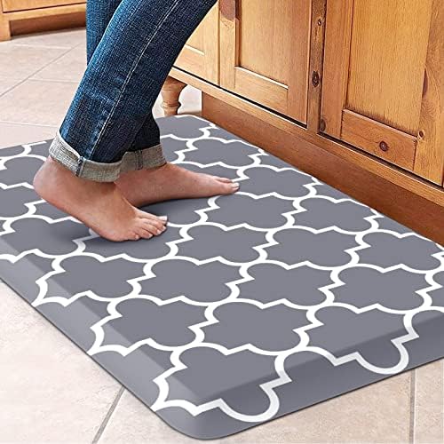 WISELIFE Anti Fatigue Mats for Kitchen Floor, 17.3" x 28", 4/5 Inch, Grey