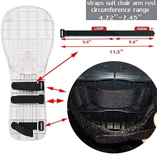 Home Office Computer Arm Rest Chair Armrest Mouse Pad Mat Wrist Support Black (Please Measure Chair arm Rest Size and Confirm Our Straps Size Before Ordering)
