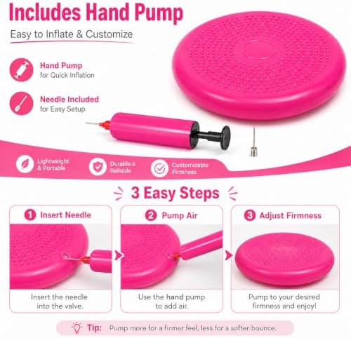 Hanstuten Wobble Seat Cushion Balance Disc - Rubber Wiggle Seat for Active Sitting, Office Desk Chair, and Core Strength Training
