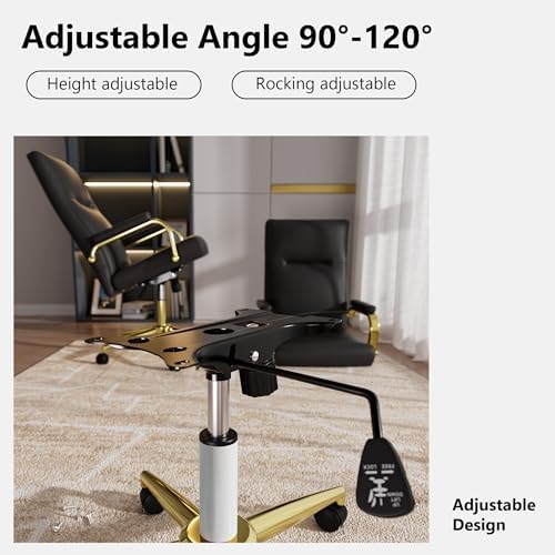 GXJ Black and Gold Office Chair with Memory Foam Seat, Computer Desk Chair