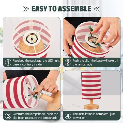 ALAZA American Flag Stylish Decor Bedside Table Lamp with USB Port for Bedroom Nightstand Office Desk LED Bulb Included