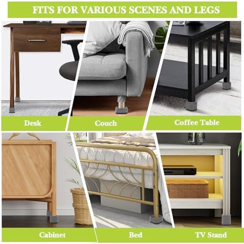 4 Pack Furniture Risers 2 Inch, Adjustable Bed Risers Heavy Duty for Table Desk Couch Chair Sofa Cabinet Bed Legs Dorm, Square Stackable Bed Raisers Blocks Lift Height 1", 2",3" or 4", Grey