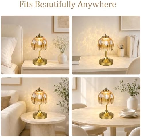 Upgrade Mini Tulip Cordless Table Lamp, Home Décor-Amber