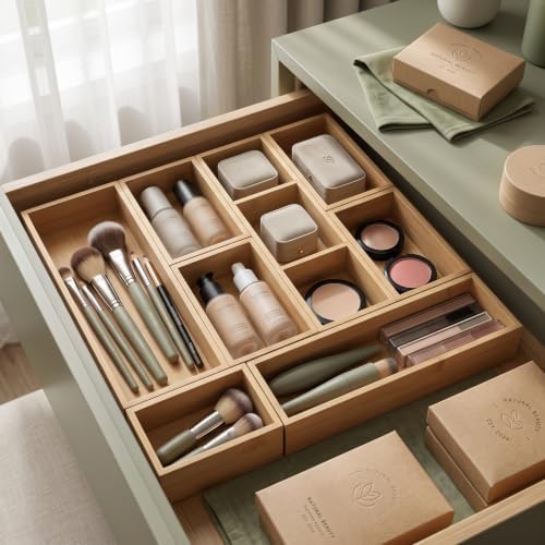 Bamboo Drawer Organizer, Natural, M