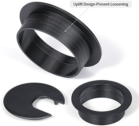 Desk Grommet 2 Inch, Plastic Desk Cord Cable Hole Cover, Black, 10 Pack