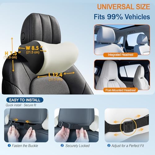 Allaboutsla 2-Pack Car Neck Pillow, Car Headrest Pillow for Neck Support