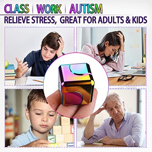 Fidget Spinner Toys Cube Adults Metal Fidgets Cool Stuff Desk Gadgets Office Toy for Teen Boy Small Anxiety Figette Sensory Toy ADHD Tool Fingears Figet Stress Gifts Easter Basket Stuffers Teen Boys