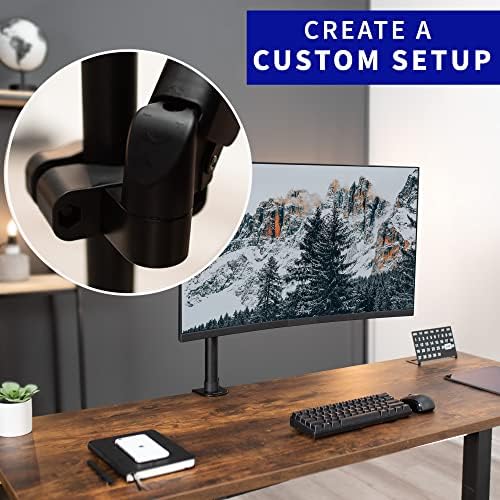 VIVO Black Pole Mounted Monitor Arm, 17-32 in Screens, MOUNT-POLE05A