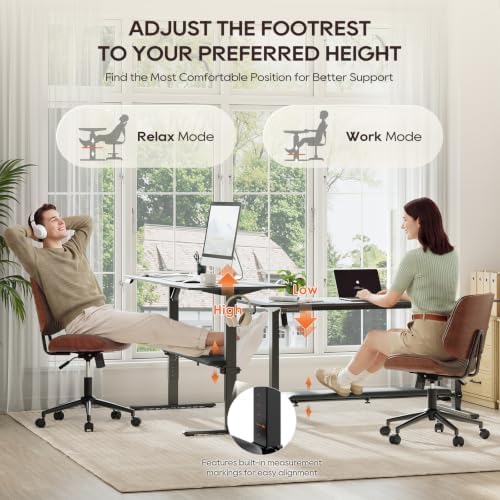 63" x 28" Large Electric Standing Desk with Adjustable Footrest, Black