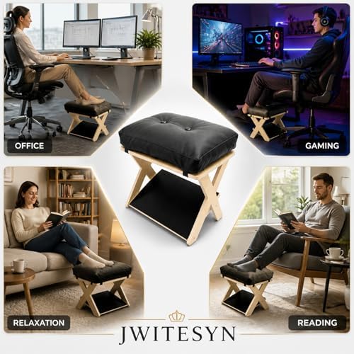 Foot Rest Under Desk, Ergonomic Wooden Desk Foot Rest