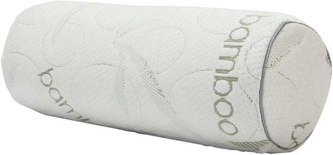 Kingnex Bolster Roll Pillow for Sleeping on Back or Side Under Knee to Relief Lower Back Pain Between Legs for Side Sleepers Cylinder Pillow with Bamboo Viscose Removable Cover 18x6
