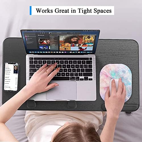 Small Mouse Pad 6 x 7 Inch, Oval Mini Mouse Pad with Non-Slip Rubber Base, Waterproof Compact Mouse Mat for Laptop Computer Wireless Mouse Keyboard Tray Home Office Travel, Purple Marble