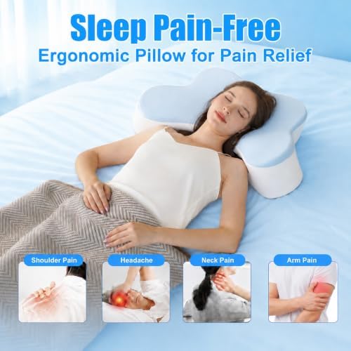 Side Sleeper Pillow with Arm Hole, Ergonomic Pillow, (High Loft)