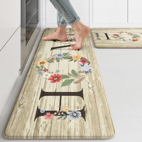 KIMODE Kitchen Mats for Floor Cushioned Anti Fatigue 2PCS Kitchen Rugs