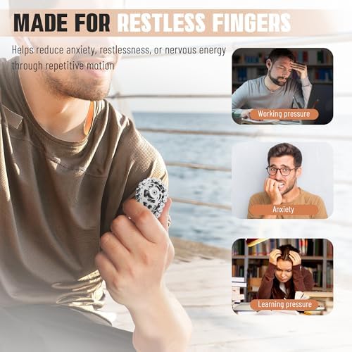 Fidget Spinner Toy for Adults Metal Figette Bike Chain for Adult Men Pain Stim ADHD Teen Cool Gadgets Quiet Desk Offices Anxiety Relief Items Stress Tool Sensory Spiky Easter Basket Stuffer - Color