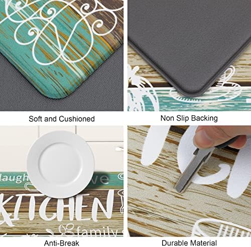 HEBE Anti Fatigue Kitchen Rugs Set of 2, Cushioned Kitchen Mats for Floor