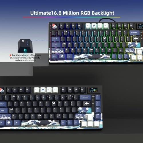 Womier SK80 75% Keyboard with Color Multimedia Display Gaming Keyboard