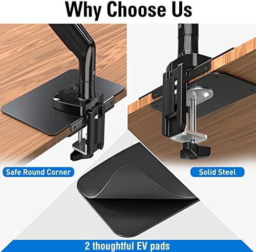 MOUNTUP Monitor Mount Reinforcement for Tempered Glass Desk, Monitor Arm Plate, Steel Bracket for Thin and Most Fragile Table, for Desk C Clamp Installation of Monitors Stand
