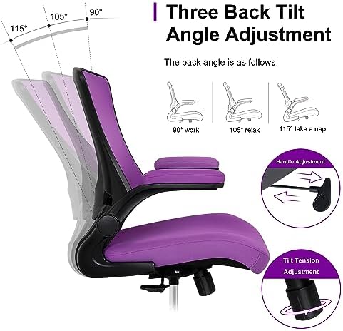 Misolant Tall Office Chair, Drafting Chair for Standing Desk, High Office Chair with Adjustable Lumbar Support, Flip-up Arm and Footrest Ring, Tall Drafting Chair for Bar Height Desk