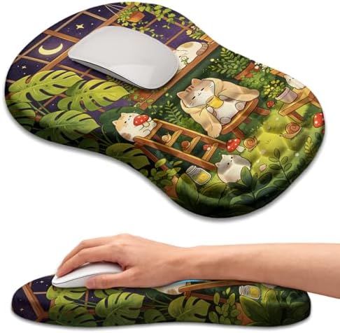 Ergonomic Mouse Pad with Wrist Rest, Memory Foam Wrist Support,Massage Bump
