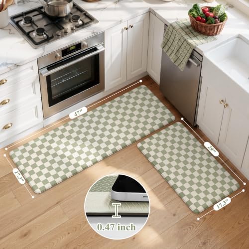 KIMODE Anti Fatigue Kitchen Mats for Floor,Farmhouse Kitchen Rugs Sets of 2