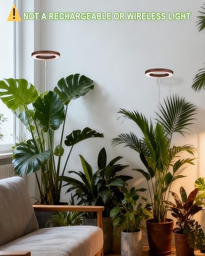 yadoker Grow Light for Large Indoor Plants, Full Spectrum LED Plant Light, Height Adjustable for Tall Plants, Auto On/Off Timer, 5V Safe Low Voltage Walnut Grain Grow Lamp for Home & Office