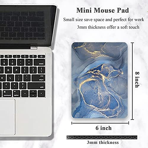 Small Mouse Pad, Mini Mouse Pad 6 x 8 Inch, Thick Rubber Waterproof Mouse Mat, Cute Mousepad for Women Men Kids Wireless Mouse Mini Laptops Keyboard Tray Home Office Travel, Gray Gold Marble