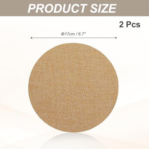 MECCANIXITY 6.7" Round Lampshade Diffuser, Anti-glare Lamp Shade Diffuser Fabric Lamp Cover for Desk Table Light Downlight Spotlight, Tan 2pcs