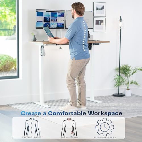 VIVO Reclaimed Wood 55 x 28 in Standing Desk, DESK-KIT-1W55P