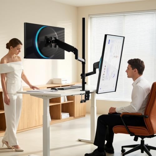 WALI Vertical Dual Monitor Mount for 13-40 inch Curved Screens, up to 22lbs