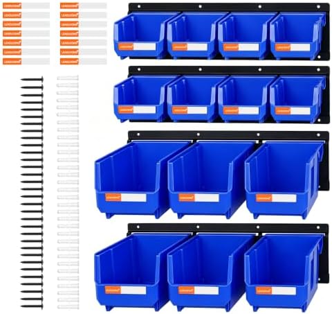 14pc Wall-Mounted Storage Organizer Mixed V1 V2 Combo Blue