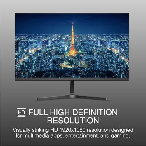 Packard Bell airFrame 21" FHD Monitors + Wireless Keyboard & Mouse, VESA Mount Compatible, HDMI/VGA, Tilt, Slim Bezel, for Home, Office, Light Gaming – 2 Pack