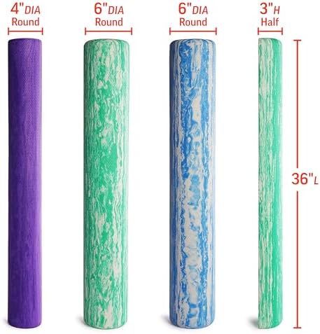 OPTP PRO-ROLLER Standard Density Foam Roller – Half-Round, Green, 36" x 3"