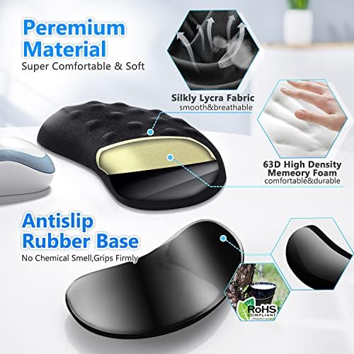 Gimars Mouse Wrist Rest, Pop It Fidget Wrist Support for Mouse-Pressure Relief, Ergonomic Memory Foam Mouse Wrist Pad with Massage Notes for Computer, Laptop, Office Work, PC Gaming-Wrist Pain Relief