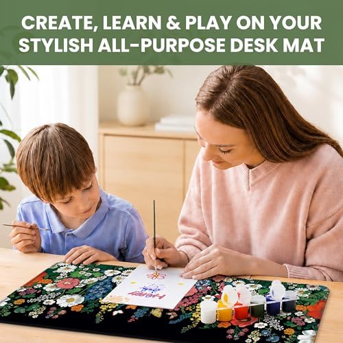 Aesthetic Desk Mat, Cute Botanical Floral Desk Pad Protector for Work & Decor, 35.4" x 15.7", Pretty Non-Slip Extended Mouse Pad for Office or Home