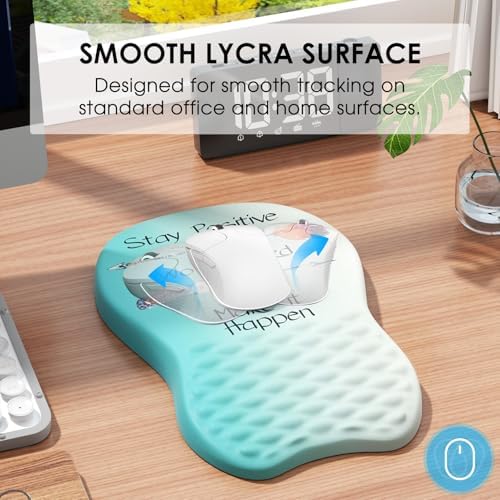 MROCO Ergonomic Mouse Pad with Wrist Support, 11.8 x 7.8 in, Feather Arrow