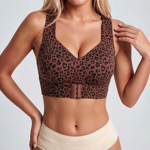 Posture Corrector Bra for Women Front Closure Cross Back Wireless Bras Seamless Full Support Push Up Bralette