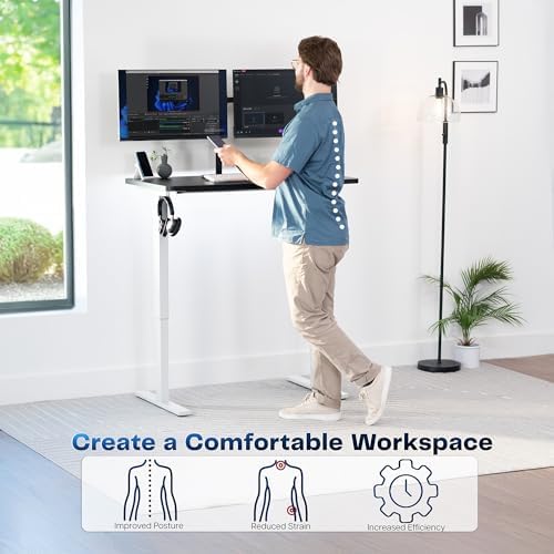 VIVO Black 43 x 24 in Standing Desk, DESK-KIT-1W4B