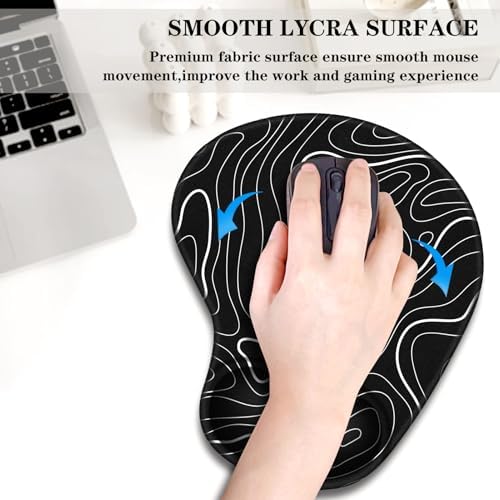 Ergonomic Mouse Pad with Wrist Rest + Topographic Line Cup Mat