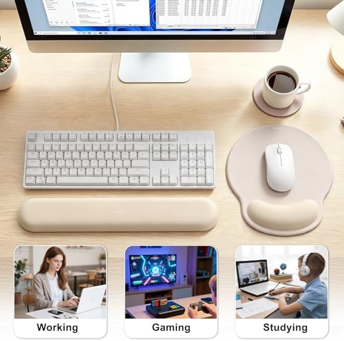 Ergonomic Mouse Pad with Wrist Rest, Mouse Pads for Desk Wrist Support
