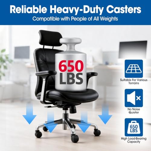 2 Inch Office Chair Wheels, Premium Set of 15 Roller Wheels Heavy Duty Casters, Chair Wheels Replacement for Most Floors, Easy to Install (Not for IKEA)
