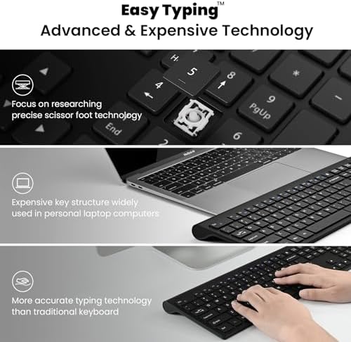 cimetech Full Size Wireless Keyboard and Mouse Combo - Grey