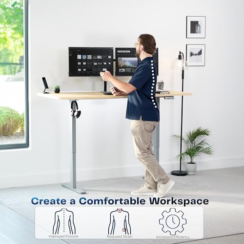 VIVO Light Wood 71 x 30 in Standing Desk, DESK-KIT-1G7C