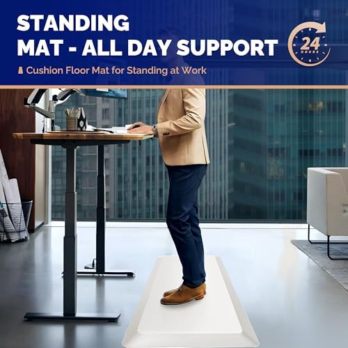FEATOL Anti Fatigue Mat for Standing Desk & Kitchen Floor, 9/10 Extra Thick