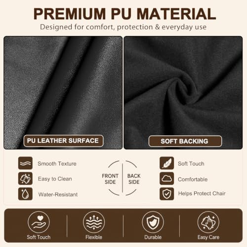 NeColorLife Large Waterproof PU Leather Office Chair Seat Cover