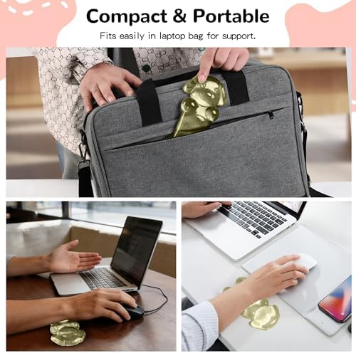 Gel Mouse Wrist Rest, Yellow Dog Wrist Support for Mouse, Cute Ergonomic Wrist Rest for Mouse Wrist Pad, Comfortable Pain Relief for Typing and Gaming