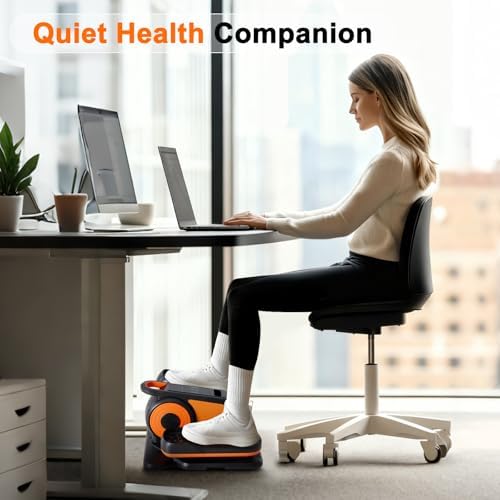 DUMOS Quiet Under-Desk Elliptical Machine, Compact Mini Pedal Exerciser with Adjustable Speed, LED Display, Portable Fitness Solution for Home or Office Workouts